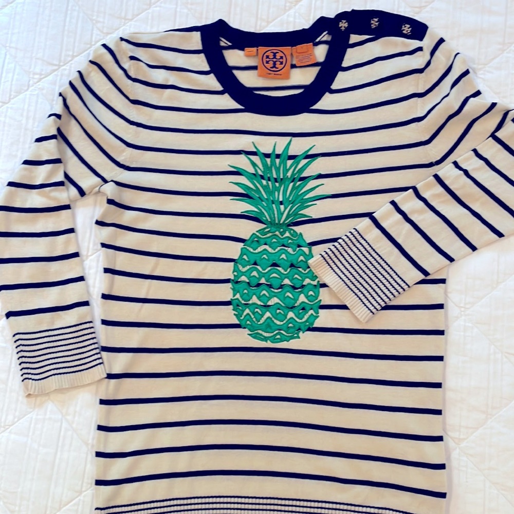 Tory Burch Pineapple Embroidered Sweater
